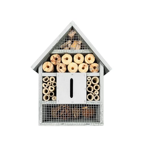 Insektenhotel - Farbe Mint 22x9x29 cm - Perfektes Bienen- und Schmetterlingshaus für Ihren Garten | Wetterfest, Kinderfreundlich & Ideal für Wildbienen und Marienkäfer von Blumixx