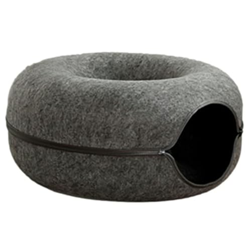 Donut-Katzenbett für 2 Katzen, abnehmbarer Haustier-Katzentunnel, interaktives Spielspielzeug, Filz, für den Innenbereich, Kätzchen, Sport-Katzenzubehör Donut-Katzenbett für 2 Katzen, abnehmbarer Haustier-Katzentunnel, interaktives Spielspielzeug, Filz, für den Innenbereich, Kätzchen, Sport-Katzenzubehör von Blushink