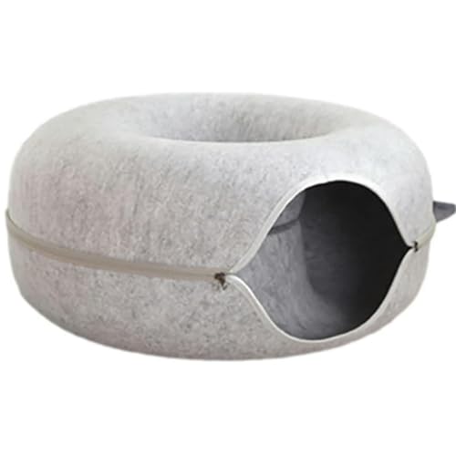 Donut-Katzenbett für 2 Katzen, abnehmbarer Haustier-Katzentunnel, interaktives Spielspielzeug, Filz, für den Innenbereich, Kätzchen, Sport-Katzenzubehör Donut-Katzenbett für 2 Katzen, abnehmbarer Haustier-Katzentunnel, interaktives Spielspielzeug, Filz, für den Innenbereich, Kätzchen, Sport-Katzenzubehör von Blushink