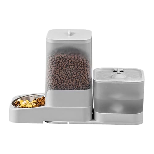 Automatischer Pet -Feeder- und Wasserspender, Katzenfutterspender, Wasserspeicherbehälter, Edelstahlschale, Schwerkraftfluss, 30,5 x 26,5 x 14,5 cm, für kleine, mittlere, große, Rassenzufuhr Automatischer Pet -Feeder- und Wasserspender, Katzenfutterspender, Wasserspeicherbehälter, Edelstahlschale, Schwerkraftfluss, 30,5 x 26,5 x 14,5 cm, für kleine, mittlere, große, Rassenzufuhr von Bmdjdq