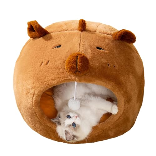 Cat Cave Bed with Capybara Design, Cozy Puppy Sleeping Bed for Indoors, Small Cat Winter Warm Cave, Perfect for Indoor Bedroom, Living Room, and Balcony Comfort Cat Cave Bed with Capybara Design, Cozy Puppy Sleeping Bed for Indoors, Small Cat Winter Warm Cave, Perfect for Indoor Bedroom, Living Room, and Balcony Comfort von Bmdjdq