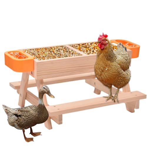Feeder, Hühnerfuttermittel und Wasserer, hölzerne Hühnchenversorgungen und Zubehör, Wasserersystem, einfache Montage, 40x38x24 cm, für Bauernhöfe, Küken, Ente, Wachtel, Vogel Feeder, Hühnerfuttermittel und Wasserer, hölzerne Hühnchenversorgungen und Zubehör, Wasserersystem, einfache Montage, 40x38x24 cm, für Bauernhöfe, Küken, Ente, Wachtel, Vogel von Bmdjdq