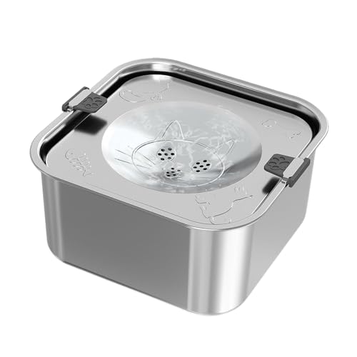 Slobber Stopper Hundetrinknapf, 3L Edelstahl Wasserspender Mit Vorratsfunktion, Großvolumiger Napf Für Camping Zuhause Reisen Zwinger Auto Garten Welpen Terrasse von Bmdjdq