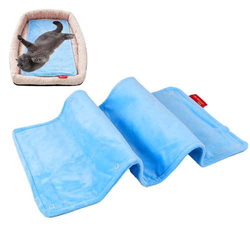 Tragbare Heizdecke | Wasserdichtes Beheiztes Katzenbett | Aufladbare Wasserdichte 58x28 cm Matte | Für Haustiere Welpen Kleine Hunde Wohnungskatzen Kätzchen Für Reise Kaltes Wetter Winter Zuhause von Bmdjdq