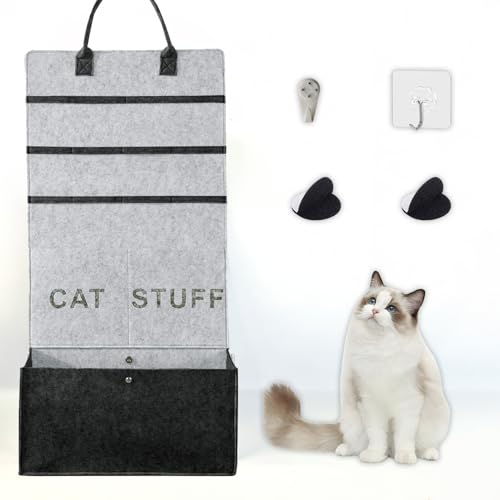 Katzenspielzeug Aufbewahrung, Katzenangel Aufbewahrung, Katzen Spielzeug Box, Cat Toy Box, 40x80cm(Dunkelgrau) von Bmtbu