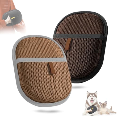 BnMvF Elektrostatische Handschuhe zur Entfernung von Tierhaaren - Wiederverwendbare Entfilzungshandschuhe für Möbel, Teppiche und Autositze, Pflegehandschuhe für Katzen und Hunde (2Pca-A) von BnMvF