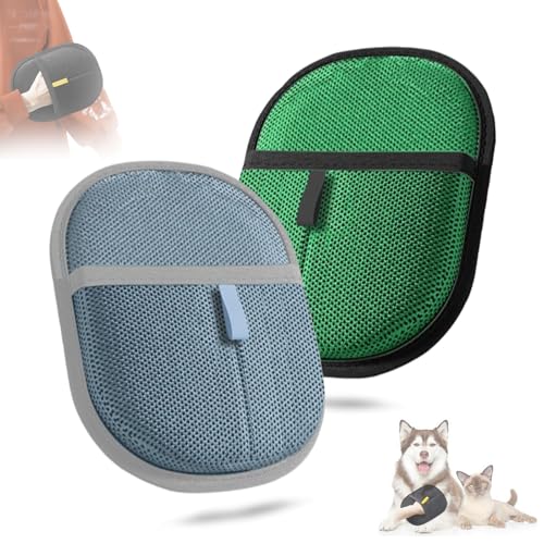 BnMvF Elektrostatische Handschuhe zur Entfernung von Tierhaaren - Wiederverwendbare Entfilzungshandschuhe für Möbel, Teppiche und Autositze, Pflegehandschuhe für Katzen und Hunde (2Pca-B) von BnMvF