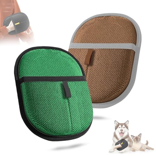 BnMvF Elektrostatische Handschuhe zur Entfernung von Tierhaaren - Wiederverwendbare Entfilzungshandschuhe für Möbel, Teppiche und Autositze, Pflegehandschuhe für Katzen und Hunde (2Pca-C) von BnMvF
