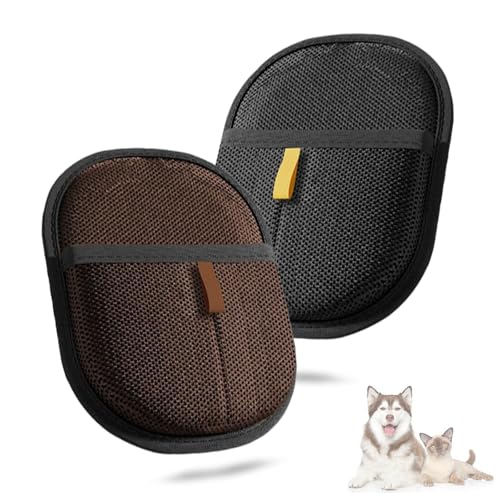 BnMvF Elektrostatische Handschuhe zur Entfernung von Tierhaaren - Wiederverwendbare Entfilzungshandschuhe für Möbel, Teppiche und Autositze, Pflegehandschuhe für Katzen und Hunde (2Pca-D) von BnMvF