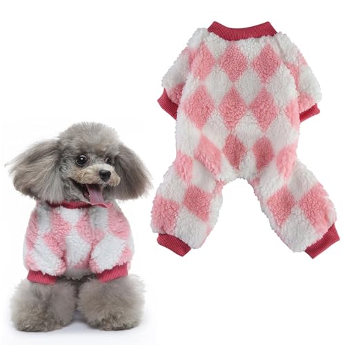 Bncxdc hundepullover, hundepullover kleine mittelgroße Hunde, superwarmer-kuscheliger-Hundepyjama für Chihuahua Kleidung, hundebademantel, französische Bulldogge Kleidung, rosa-L von Bncxdc