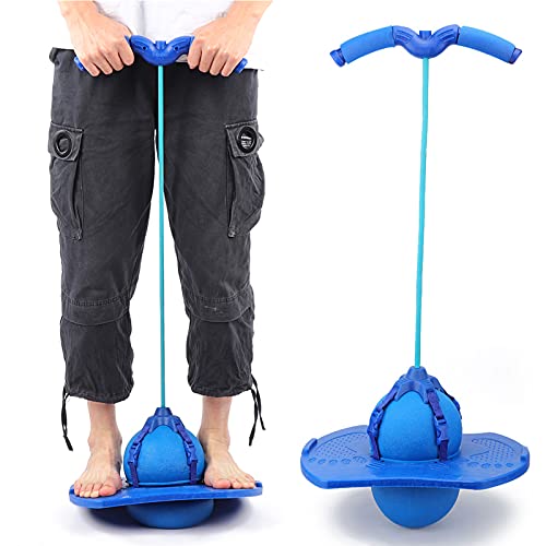 Bnineteenteam Fitness-Ausrüstung Springen Ballkit mit Kartenschlitzgestaltung, Nicht Rutsches Strukturiertes Pedal, Pull-Seilgriff für Kinderbalancieren, Rot/Blaufarben, Alter 4+ (Blue) von Bnineteenteam