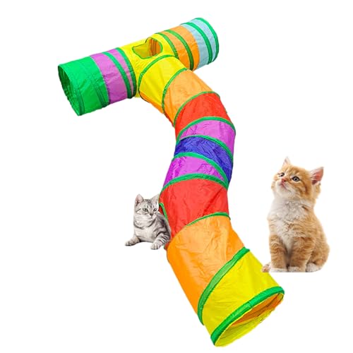 BnyHjir Katzenröhren und Tunnel – großer Katzenspieltunnel für den Innenbereich – interaktives faltbares Kätzchenhaus mit Ball, buntes Haustierzubehör für Kaninchen, Bewegung und Welpen BnyHjir Katzenröhren und Tunnel – großer Katzenspieltunnel für den Innenbereich – interaktives faltbares Kätzchenhaus mit Ball, buntes Haustierzubehör für Kaninchen, Bewegung und Welpen von BnyHjir
