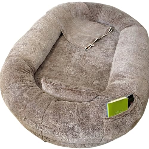 BoLinCo Extra großes abnehmbares und waschbares Hundebett, gemütliches Sofa for Mensch und Katze und Ruhebett for Haustiere(Coffee,135 * 85 * 30) von BoLinCo