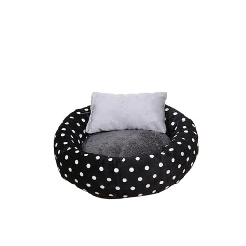 BoLinCo Katzenhaus, Sommer-Katzenbett mit Flauschiger Katzenmatte, Schlafmatte. Villa Katze liefert Haustier-Hundehaus for alle Jahreszeiten (Color : Spotted Black, Size : M 40 * 32 * 14) von BoLinCo