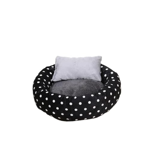 BoLinCo Katzenhaus, Sommer-Katzenbett mit Flauschiger Katzenmatte, Schlafmatte. Villa Katze liefert Haustier-Hundehaus for alle Jahreszeiten(Spotted Black,XS 30 * 20 * 10) von BoLinCo