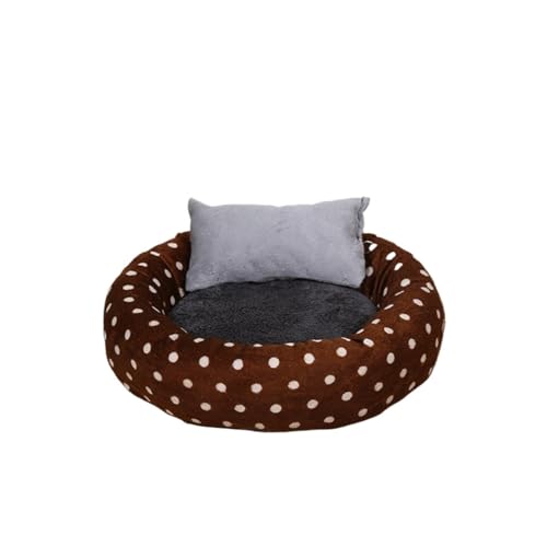 BoLinCo Katzenhaus, Sommer-Katzenbett mit Flauschiger Katzenmatte, Schlafmatte. Villa Katze liefert Haustier-Hundehaus for alle Jahreszeiten (Color : Spotted Brown, Size : L 46 * 35 * 15) von BoLinCo