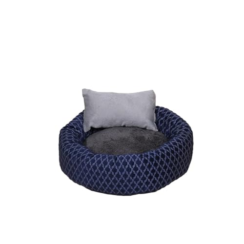 BoLinCo Katzenhaus, Sommer-Katzenbett mit Flauschiger Katzenmatte, Schlafmatte. Villa Katze liefert Haustier-Hundehaus for alle Jahreszeiten(Striped Dark Blue,XS 30 * 20 * 10) von BoLinCo