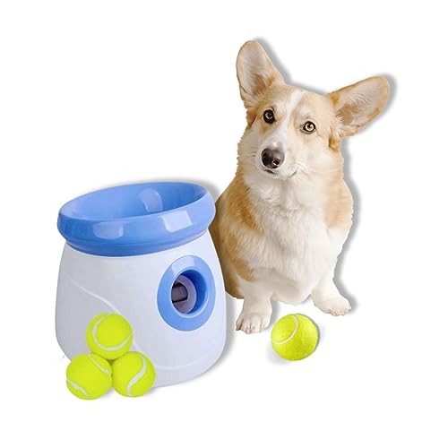 BOT automatischer Ballwerfer Ifetch, inkl. 3Stk Hundebälle. Interaktives Hundespielzeug Ballwurfmaschine kleine Hunde (Mini 5cm - Blue) von BoT by BlueRoad
