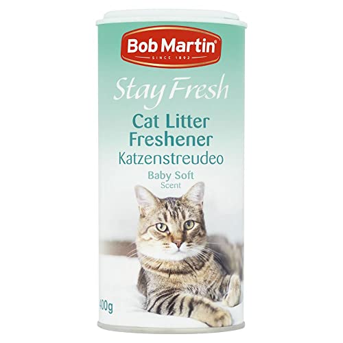 4 x Bob Martin Stay Fresh Katzenstreu-Lufterfrischer, Babypuderduft, 400 g von Bob Martin