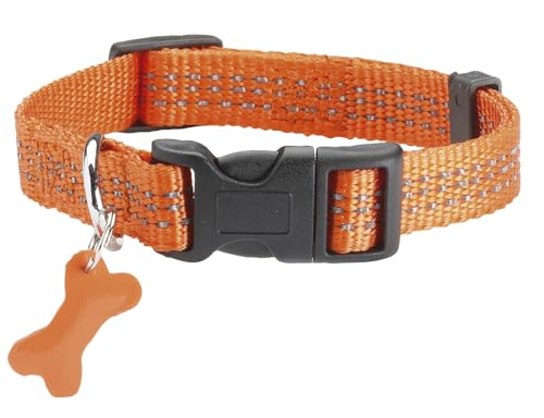 Bobby Safe Halsband für mittelgroße Hunde, reflektierend, langlebig und verstellbar, mit Sicherheitsschnalle, Orange, Größe M / 32-52 cm Bobby Safe Halsband für mittelgroße Hunde, reflektierend, langlebig und verstellbar, mit Sicherheitsschnalle, Orange, Größe M / 32-52 cm von Bobby Canifrance