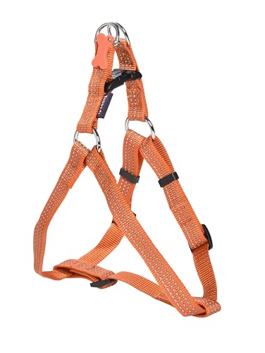 Bobby Safe Hundegeschirr für kleine Hunde, reflektierend und strapazierfähig, mit doppeltem Metallring, Orange, Größe S/Brustumfang 38-50 cm Bobby Safe Hundegeschirr für kleine Hunde, reflektierend und strapazierfähig, mit doppeltem Metallring, Orange, Größe S/Brustumfang 38-50 cm von Bobby Canifrance