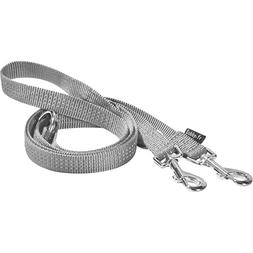 Bobby Safe Hundeleine, 3 Längen, für mittelgroße und kleine Hunde, reflektierend und strapazierfähig, mit doppeltem Sicherheits-Karabiner aus Metall, Grau, Größe S/M, Länge 180 cm Bobby Safe Hundeleine, 3 Längen, für mittelgroße und kleine Hunde, reflektierend und strapazierfähig, mit doppeltem Sicherheits-Karabiner aus Metall, Grau, Größe S/M, Länge 180 cm von Bobby Canifrance