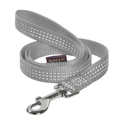 Bobby Safe Hundeleine für kleine Hunde, reflektierend, strapazierfähig, mit Sicherheits-Karabiner aus Metall, Grau, Größe XS, Länge 100 cm Bobby Safe Hundeleine für kleine Hunde, reflektierend, strapazierfähig, mit Sicherheits-Karabiner aus Metall, Grau, Größe XS, Länge 100 cm von Bobby Canifrance