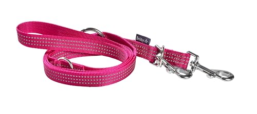 Bobby Safe Leine, 3 Längen, für mittelgroße und kleine Hunde, reflektierend, strapazierfähig, mit doppeltem Sicherheits-Karabiner aus Metall, Fuchsia, Größe S/M, Länge 180 cm Bobby Safe Leine, 3 Längen, für mittelgroße und kleine Hunde, reflektierend, strapazierfähig, mit doppeltem Sicherheits-Karabiner aus Metall, Fuchsia, Größe S/M, Länge 180 cm von Bobby Canifrance