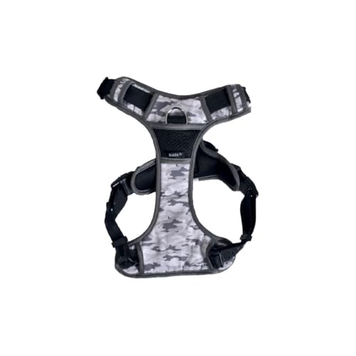 Bobby Camouflage Comfort Hundegeschirr Rückenlänge 28 cm mit Doppelring aus Metall, Farbe Camouflage Grau, Größe M/Brustumfang 51-66 cm Bobby Camouflage Comfort Hundegeschirr Rückenlänge 28 cm mit Doppelring aus Metall, Farbe Camouflage Grau, Größe M/Brustumfang 51-66 cm von Bobby