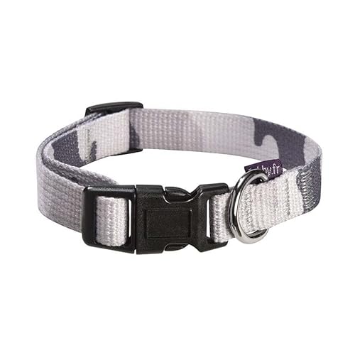 Bobby Camouflage Halsband für Hunde, Größe XS, Halsumfang 18 – 28 cm, robust und verstellbar, mit Sicherheitsverschluss, Camouflage Grau Bobby Camouflage Halsband für Hunde, Größe XS, Halsumfang 18 – 28 cm, robust und verstellbar, mit Sicherheitsverschluss, Camouflage Grau von Bobby