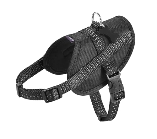 Bobby Easy Safe – Hundegeschirr mit Etikett, Nylongeschirr für mittelgroße, kleine und große Hunde, sicher, komfortabel, reflektierend, schwarz, 48–66 x 2 cm Bobby Easy Safe – Hundegeschirr mit Etikett, Nylongeschirr für mittelgroße, kleine und große Hunde, sicher, komfortabel, reflektierend, schwarz, 48–66 x 2 cm von Bobby