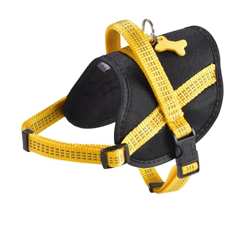 Bobby Easy Safe Hundegeschirr mit Medaille, Größe M, reflektierendes Nylon, mit Mantel, Verstellbarer Schnallenverschluss, Gelb, Größe Brustumfang 48-66 cm Bobby Easy Safe Hundegeschirr mit Medaille, Größe M, reflektierendes Nylon, mit Mantel, Verstellbarer Schnallenverschluss, Gelb, Größe Brustumfang 48-66 cm von Bobby