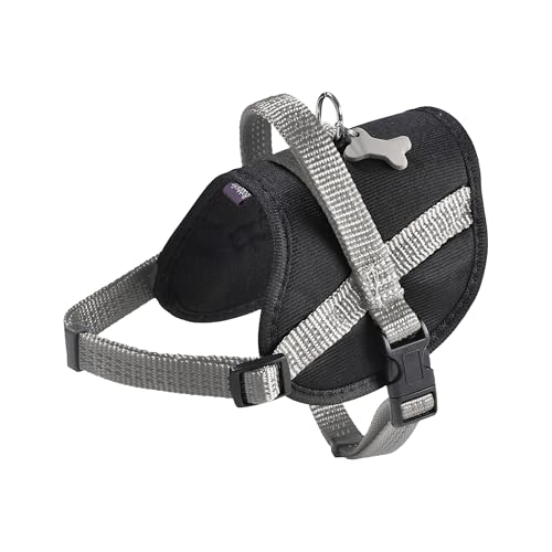 Bobby Easy Safe Hundegeschirr mit Medaille, Größe XXS, aus reflektierendem Nylon mit Mantel, Verstellbarer Schnallenverschluss, Grau, Größe Brustumfang 27-34 cm Bobby Easy Safe Hundegeschirr mit Medaille, Größe XXS, aus reflektierendem Nylon mit Mantel, Verstellbarer Schnallenverschluss, Grau, Größe Brustumfang 27-34 cm von Bobby