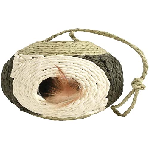 Bobby Facette – Katzenball, Kratzbaumspiel aus recyceltem Seil, mit Bällen und Federn, zum Aufhängen, Grün, 10ø-30 CM Bobby Facette – Katzenball, Kratzbaumspiel aus recyceltem Seil, mit Bällen und Federn, zum Aufhängen, Grün, 10ø-30 CM von Bobby