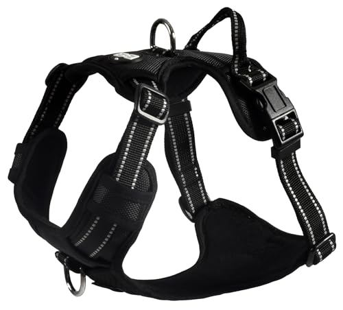 Bobby Rando Walk Hundegeschirr Größe XS, aus reflektierendem Nylon, verstellbare Schnallen mit sicherem Verschluss, einfach zu tragen, Schwarz, Rundhalsausschnitt 20-32 cm, Brustumfang 36-43 cm Bobby Rando Walk Hundegeschirr Größe XS, aus reflektierendem Nylon, verstellbare Schnallen mit sicherem Verschluss, einfach zu tragen, Schwarz, Rundhalsausschnitt 20-32 cm, Brustumfang 36-43 cm von Bobby