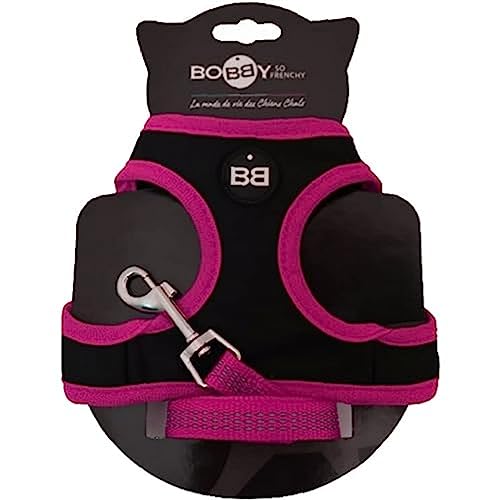 Bobby Safe Katzengeschirr mit Leine, Geschirr für extra kleine Katzen, Welpen-Katzengeschirr-Set, verstellbar, reflektierend, fuchsia, für Katzen 3-6 KG von Bobby