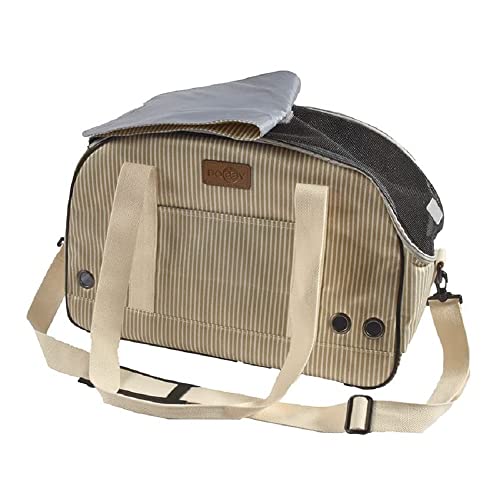 Bobby Tennis Bag – Katzentragetasche und für kleine und mittelgroße Hunde 45 x 18 x 30 cm – Hundetragetasche, Katzen mit Schultergurt, Rucksack für Haustiere, Beige von Bobby