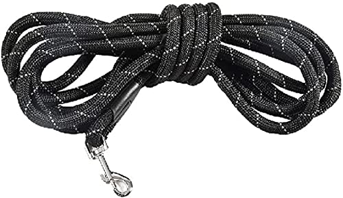 Bobby Walk 10 M – Hundeleine 10 Meter/Stärke 1,2 cm, schlauchförmige Hundeleine, strapazierfähiges Nylon, schwarz von Bobby