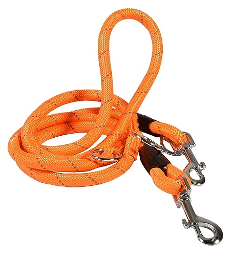 Bobby Walk – Schlauchförmige Hundeleine, Trainingshundeleine mit Karabiner, strapazierfähiges Nylon, 3 Längen, Orange, 189 x 1,2 cm von Bobby