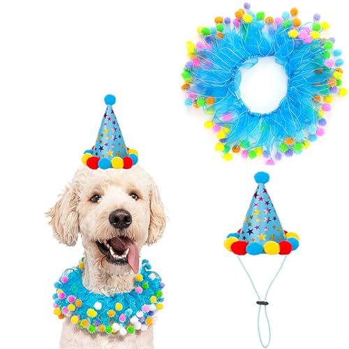 Bobo Rainbow 2-teiliges Haustier-Geburtstagsparty-Kostüm, Welpen, blau, verstellbares Halsband, Sari mit bunten Bällen und süßem Sternhut, weiches Kostümzubehör für Hunde und Katzen Bobo Rainbow 2-teiliges Haustier-Geburtstagsparty-Kostüm, Welpen, blau, verstellbares Halsband, Sari mit bunten Bällen und süßem Sternhut, weiches Kostümzubehör für Hunde und Katzen von Bobo Rainbow