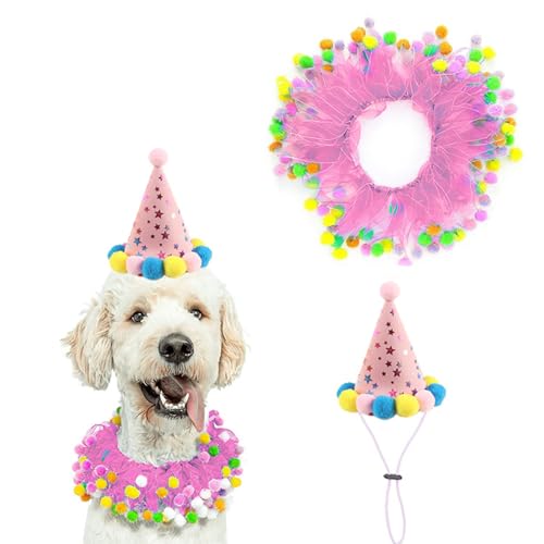 Bobo Rainbow 2-teiliges Haustier-Geburtstagsparty-Kostüm, Welpen, rosa, verstellbares Halsband, Sari mit bunten Bällen und süßem Sternhut, weiches Kostümzubehör für Hunde und Katzen Bobo Rainbow 2-teiliges Haustier-Geburtstagsparty-Kostüm, Welpen, rosa, verstellbares Halsband, Sari mit bunten Bällen und süßem Sternhut, weiches Kostümzubehör für Hunde und Katzen von Bobo Rainbow