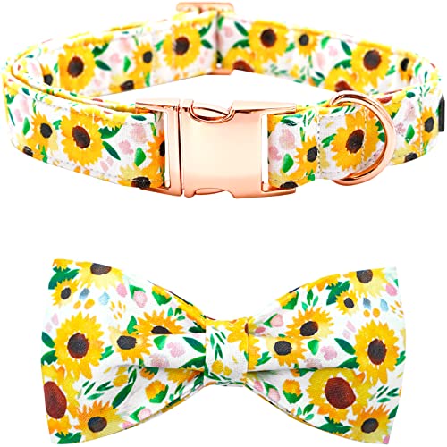 Bobo Rainbow Frühling Hundehalsband - Sonnenblume Hundehalsband Schleifen für Hunde Fliege Haustier Halsband Verstellbares Hundehalsband Mädchen Hundehalsband für kleine Hunde von Bobo Rainbow