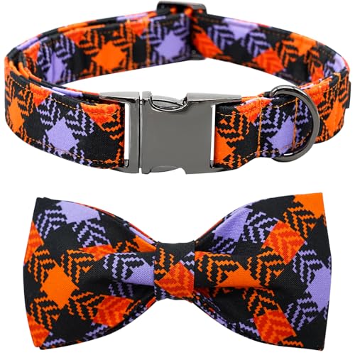 Bobo Rainbow Halloween-Hundehalsband, Haustier-Halsband, Schleife, kariert, für Mädchen und Jungen, Urlaub, Haustier-Hundehalsband, Geschenk, Schleife, Hundehalsband, niedlich, weich, Welpenhalsband Bobo Rainbow Halloween-Hundehalsband, Haustier-Halsband, Schleife, kariert, für Mädchen und Jungen, Urlaub, Haustier-Hundehalsband, Geschenk, Schleife, Hundehalsband, niedlich, weich, Welpenhalsband von Bobo Rainbow