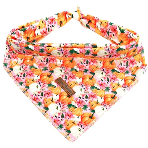 Bobo Rainbow Herbst-Hundehalstuch, 1 Stück, rosa Blume, Kürbis-Druck, Halstuch, niedliches Lätzchen, Schal, quadratisch, weich, Hundehalstuch, Haustierhalstücher für kleine, mittelgroße und große Bobo Rainbow Herbst-Hundehalstuch, 1 Stück, rosa Blume, Kürbis-Druck, Halstuch, niedliches Lätzchen, Schal, quadratisch, weich, Hundehalstuch, Haustierhalstücher für kleine, mittelgroße und große von Bobo Rainbow