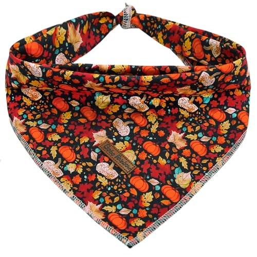Bobo Rainbow Herbst-Hundehalstuch, Motiv: Blätter, Kürbis-Aufdruck, niedliches Lätzchen, Schal, quadratisch, weich, für kleine, mittelgroße und große Hunde, 1 Stück Bobo Rainbow Herbst-Hundehalstuch, Motiv: Blätter, Kürbis-Aufdruck, niedliches Lätzchen, Schal, quadratisch, weich, für kleine, mittelgroße und große Hunde, 1 Stück von Bobo Rainbow