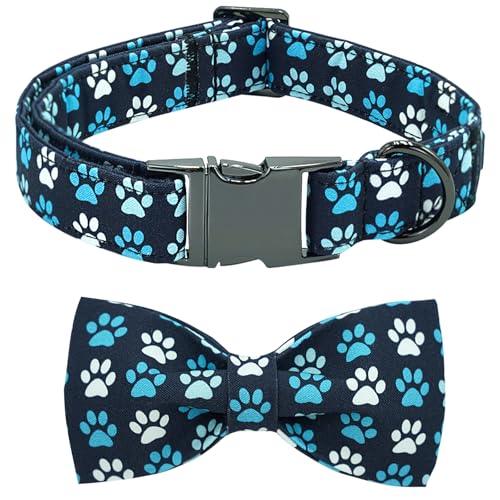 Bobo Rainbow Hundehalsband, Fußabdruck, verstellbare Metallschnalle, Haustierhalsband, weiche Halsbänder mit Fliege, für Jungen und Mädchen, Baumwolle, Welpenhalsband für mittelgroße Hunde Bobo Rainbow Hundehalsband, Fußabdruck, verstellbare Metallschnalle, Haustierhalsband, weiche Halsbänder mit Fliege, für Jungen und Mädchen, Baumwolle, Welpenhalsband für mittelgroße Hunde von Bobo Rainbow