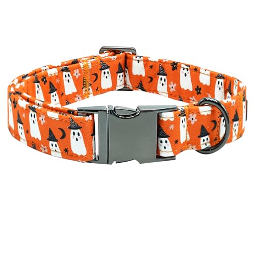 Bobo Rainbow Hundehalsband, Größe M, orangefarbener Geist, einzigartiger Druck, Baumwolle, verstellbar, Schnallenverschluss, mittelgroße Hunde Bobo Rainbow Hundehalsband, Größe M, orangefarbener Geist, einzigartiger Druck, Baumwolle, verstellbar, Schnallenverschluss, mittelgroße Hunde von Bobo Rainbow