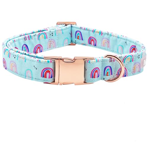 Bobo Rainbow Hundehalsband, Regenbogen-Druck, Hundehalsband, langlebiges Metallhalsband, niedliches Mädchen, verstellbares Hundehalsband für X-Small Hunde Bobo Rainbow Hundehalsband, Regenbogen-Druck, Hundehalsband, langlebiges Metallhalsband, niedliches Mädchen, verstellbares Hundehalsband für X-Small Hunde von Bobo Rainbow
