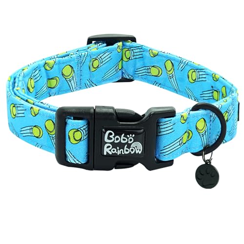 Bobo Rainbow Hundehalsband, Tennisbälle, bedruckt, verstellbar, bequem, Frühling, Sommer, Welpenhalsband, niedlich, Baumwolle, langlebig, Geschenk für X-Small Hunde Bobo Rainbow Hundehalsband, Tennisbälle, bedruckt, verstellbar, bequem, Frühling, Sommer, Welpenhalsband, niedlich, Baumwolle, langlebig, Geschenk für X-Small Hunde von Bobo Rainbow