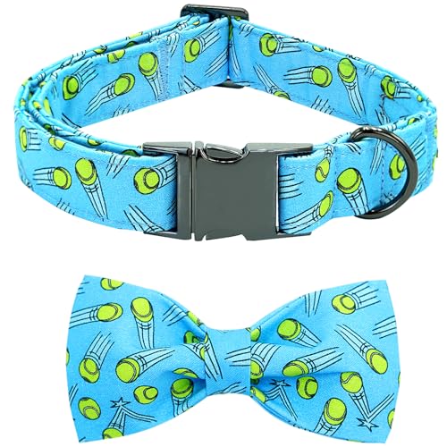 Bobo Rainbow Hundehalsband, Tennisbälle, bedruckt, verstellbar, niedlich, Baumwolle, weiche Halsbänder mit Fliege, Frühling und Sommer, Metallschnalle, Welpenhalsband, Geschenk für X-Small Hunde Bobo Rainbow Hundehalsband, Tennisbälle, bedruckt, verstellbar, niedlich, Baumwolle, weiche Halsbänder mit Fliege, Frühling und Sommer, Metallschnalle, Welpenhalsband, Geschenk für X-Small Hunde von Bobo Rainbow